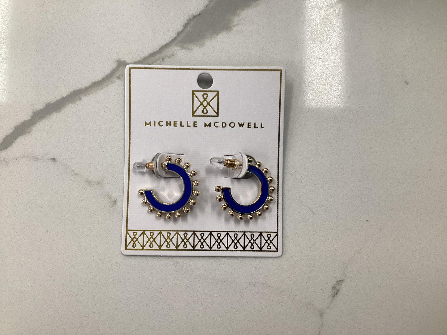 Hadley Blue and White Earrings
