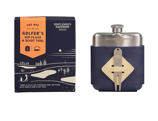 Golfer’s Hip Flask & Divot Tool Set