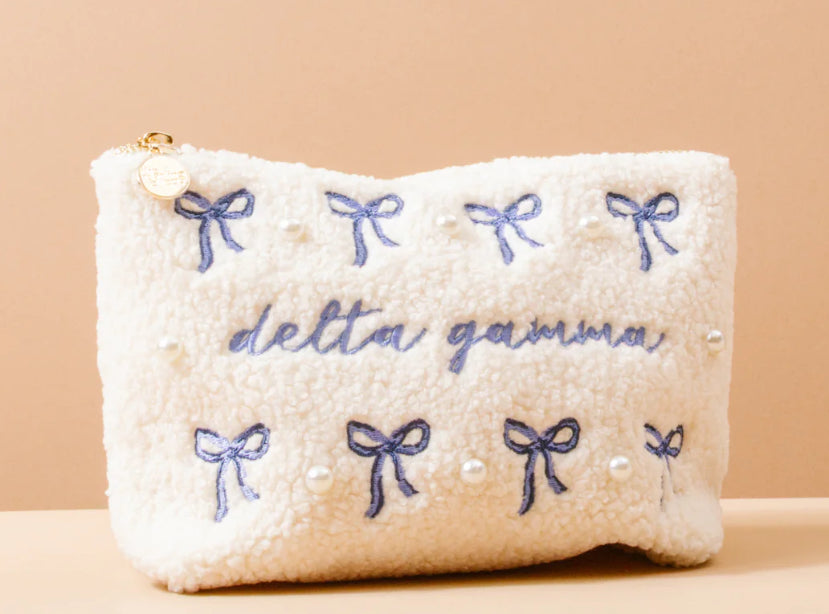 Sorority Bows and Pearls Teddy Pouch