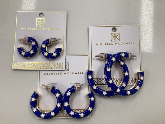 Justine Blue and White Earrings
