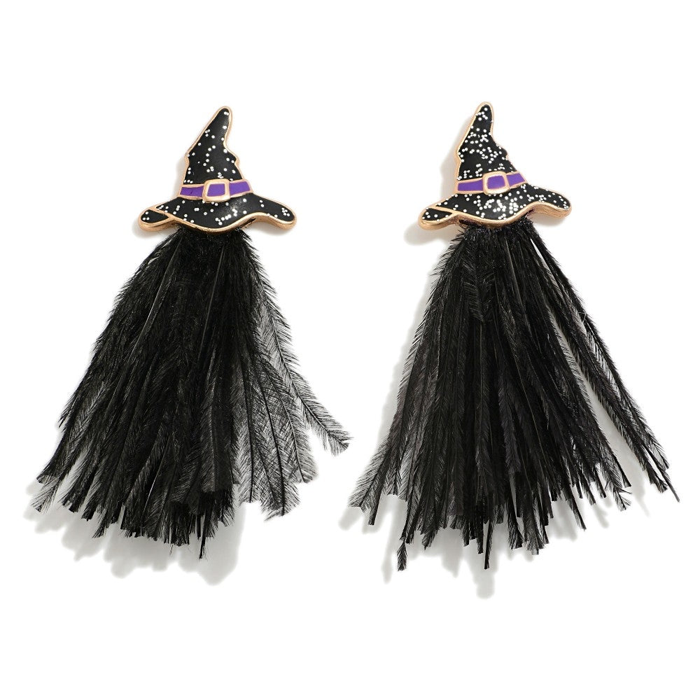 Halloween Witches Hat drop earrings