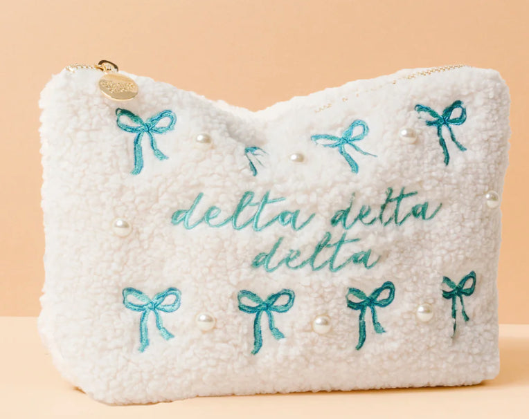 Sorority Bows and Pearls Teddy Pouch