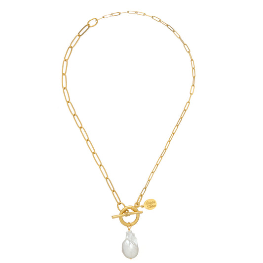 Pearl Paperclip Necklace