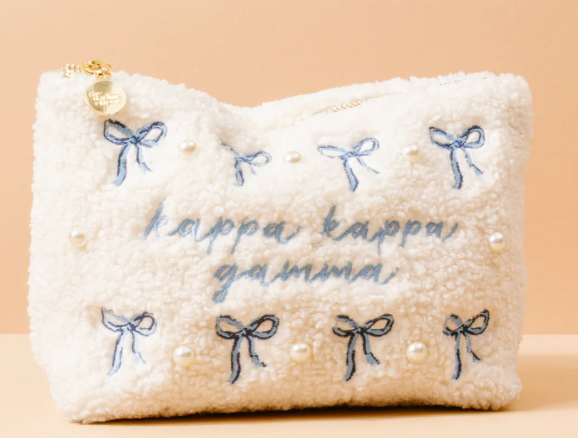 Sorority Bows and Pearls Teddy Pouch