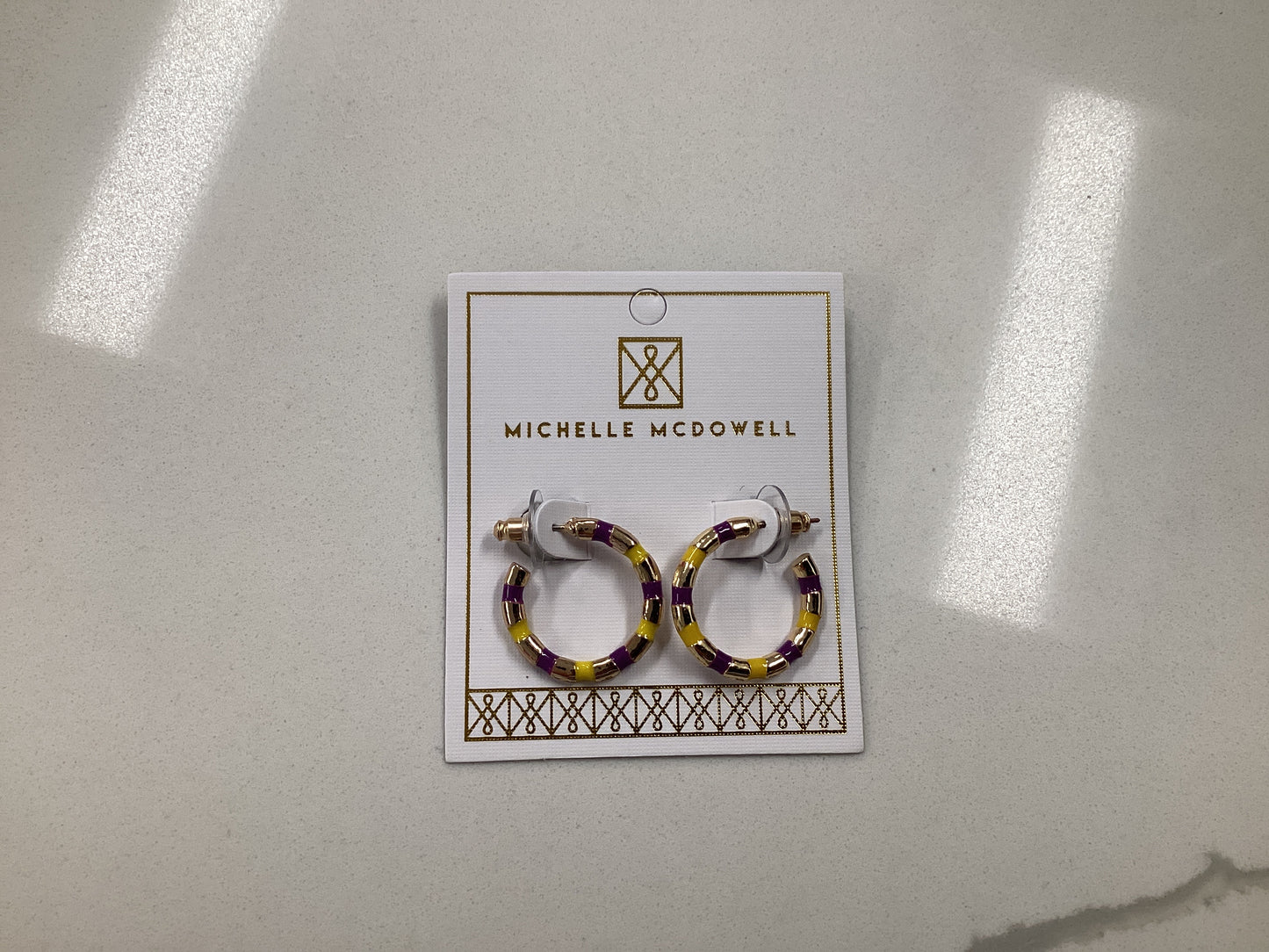 Nellie Purple and Gold Earrings