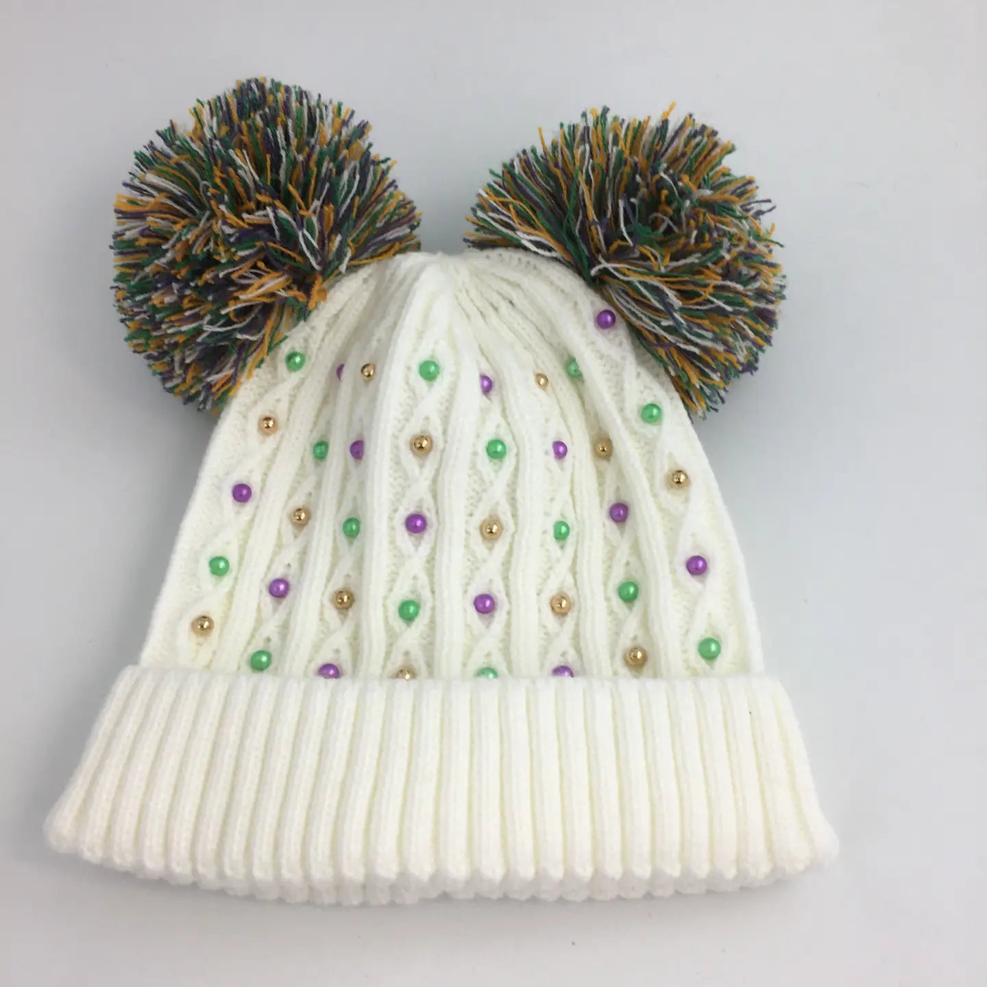 Mardi Gras Pearl Beanie Hat