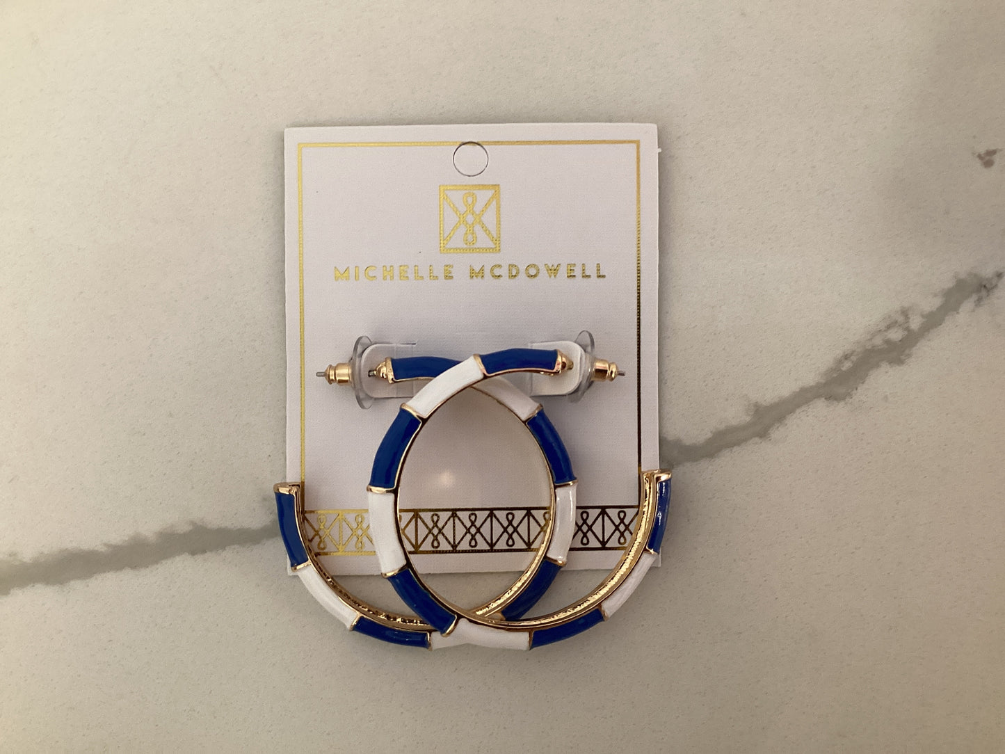 Ashlynn Blue and White Earrings