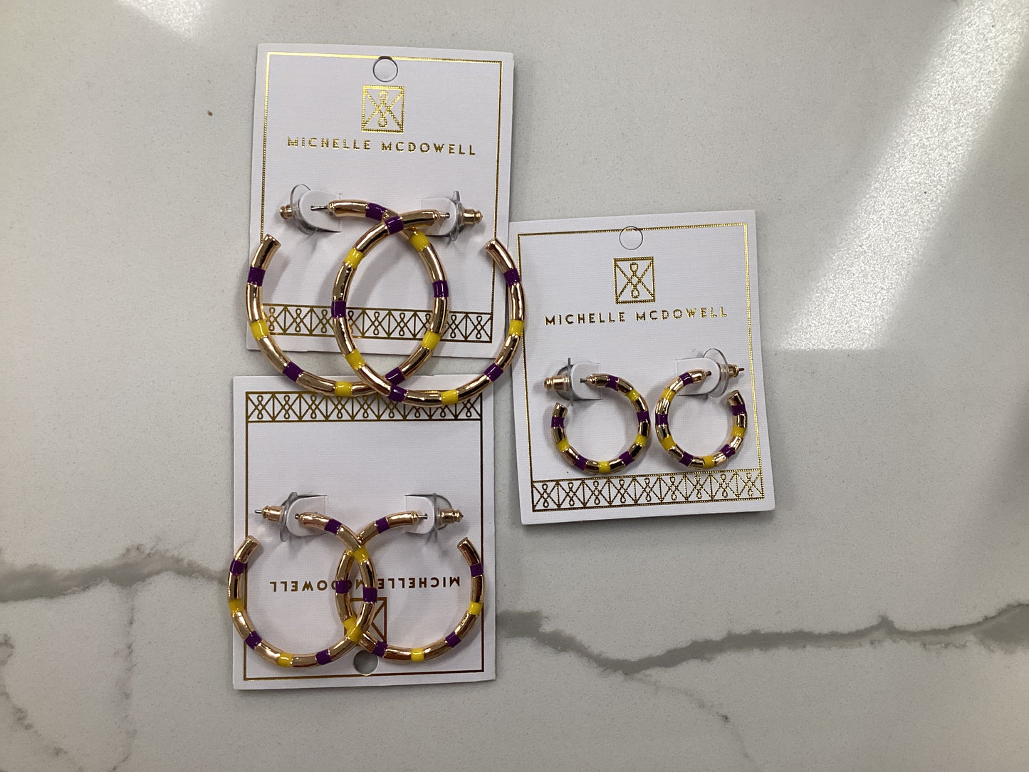 Nellie Purple and Gold Earrings