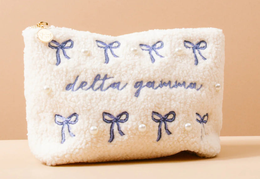 Sorority Bows and Pearls Teddy Pouch