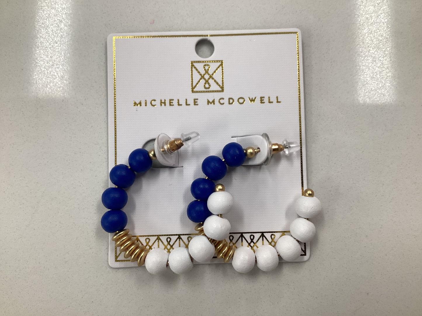 Kelly Blue and White Earrings