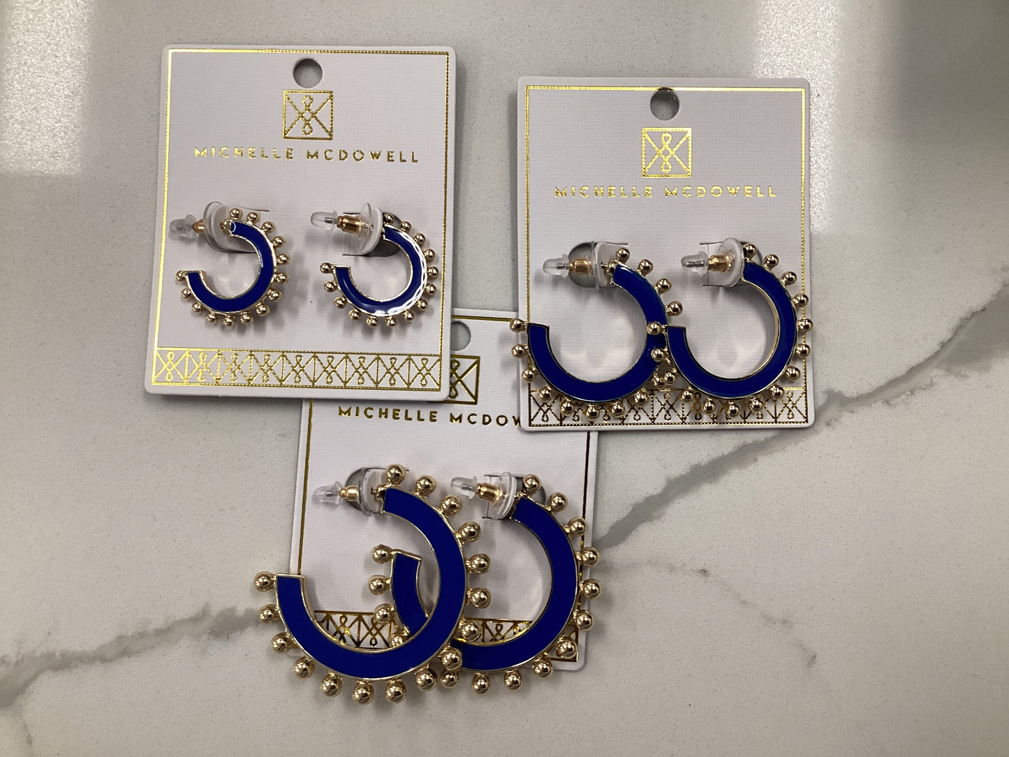 Hadley Blue and White Earrings