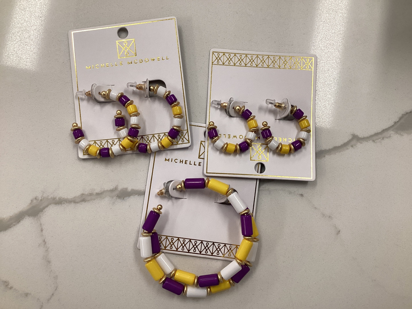 Cara Purple and Gold Earrings