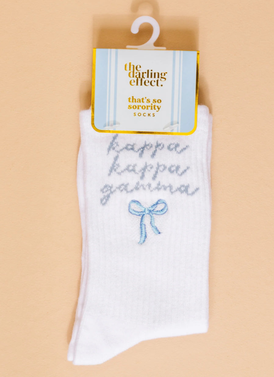 Sorority Embroidered Crew Socks