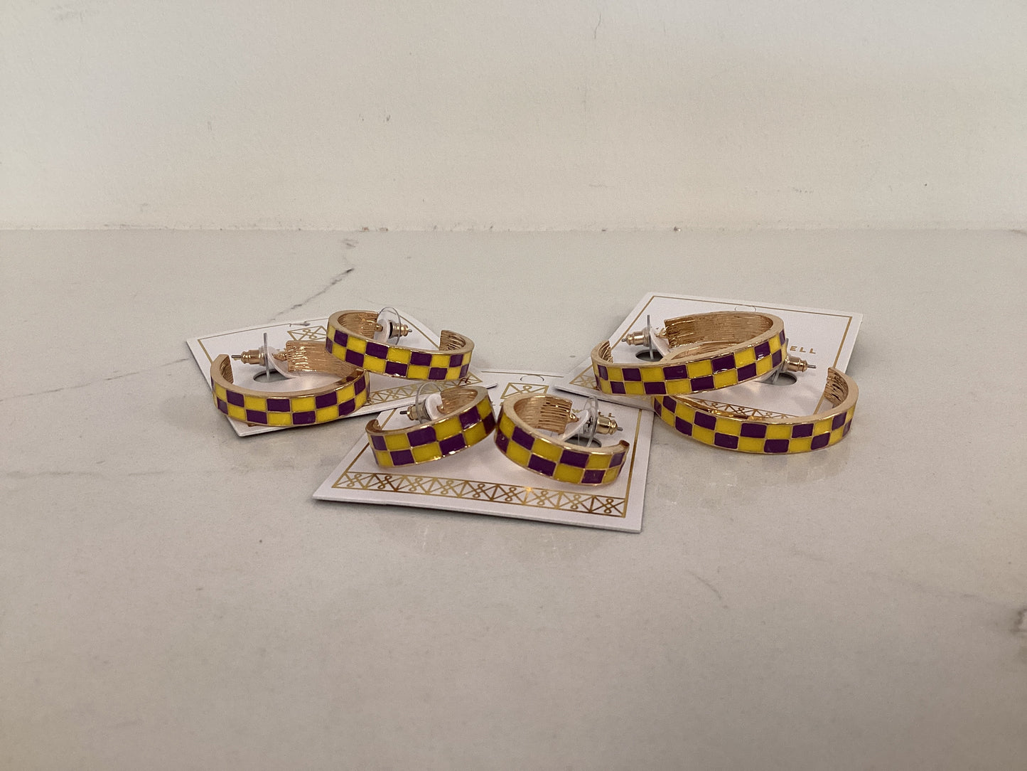 Sunny Purple and Gold Earrings