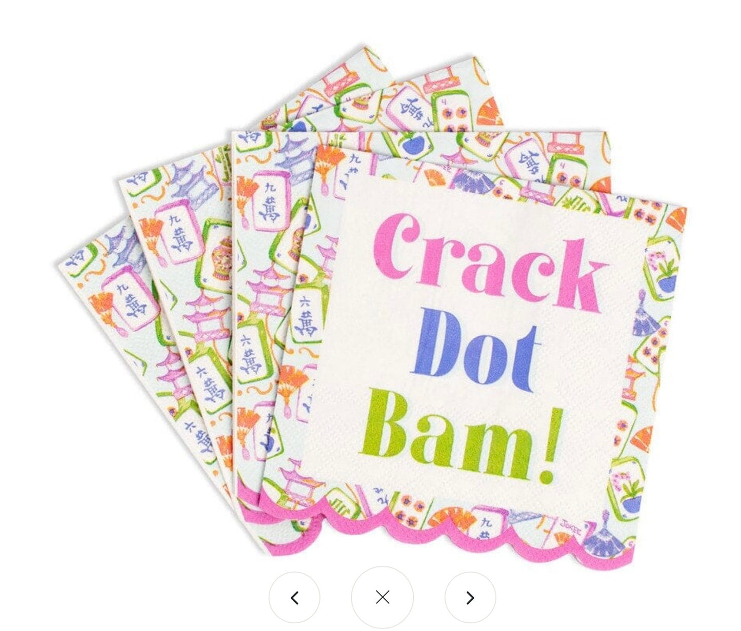 Dot,Crack,Bam Scallop Cocktail Napkins