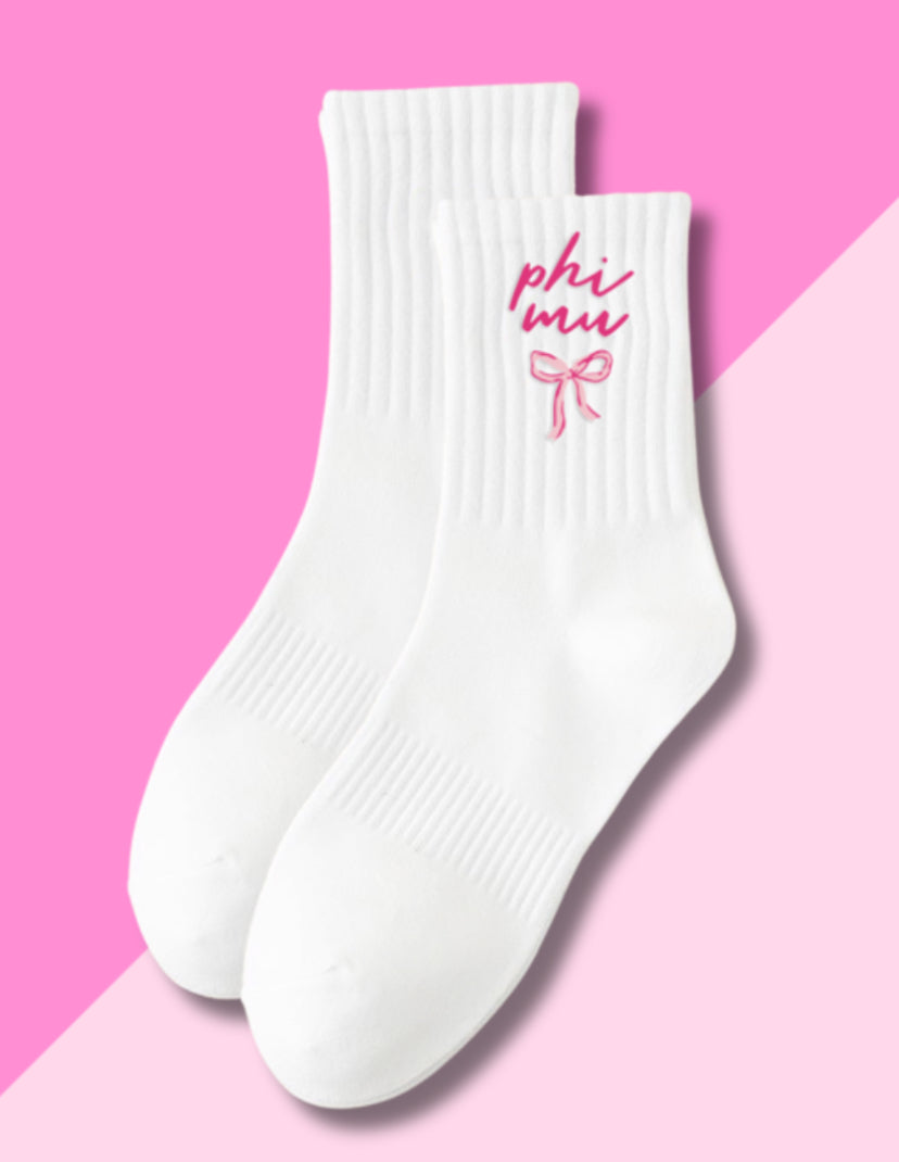 Sorority Embroidered Crew Socks