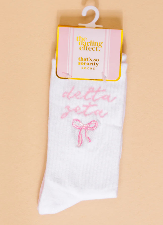 Sorority Embroidered Crew Socks