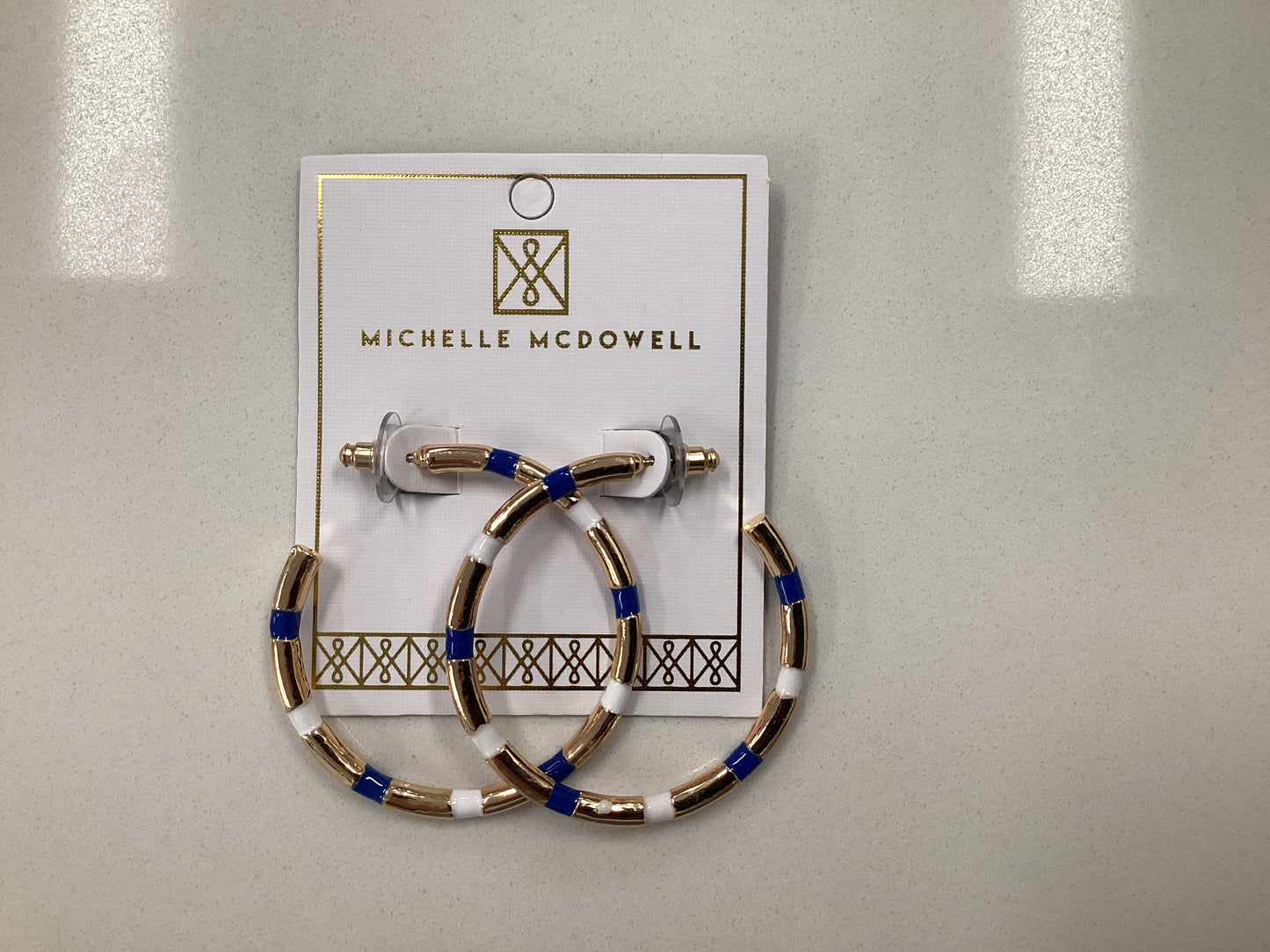 Nellie Blue and White Earrings