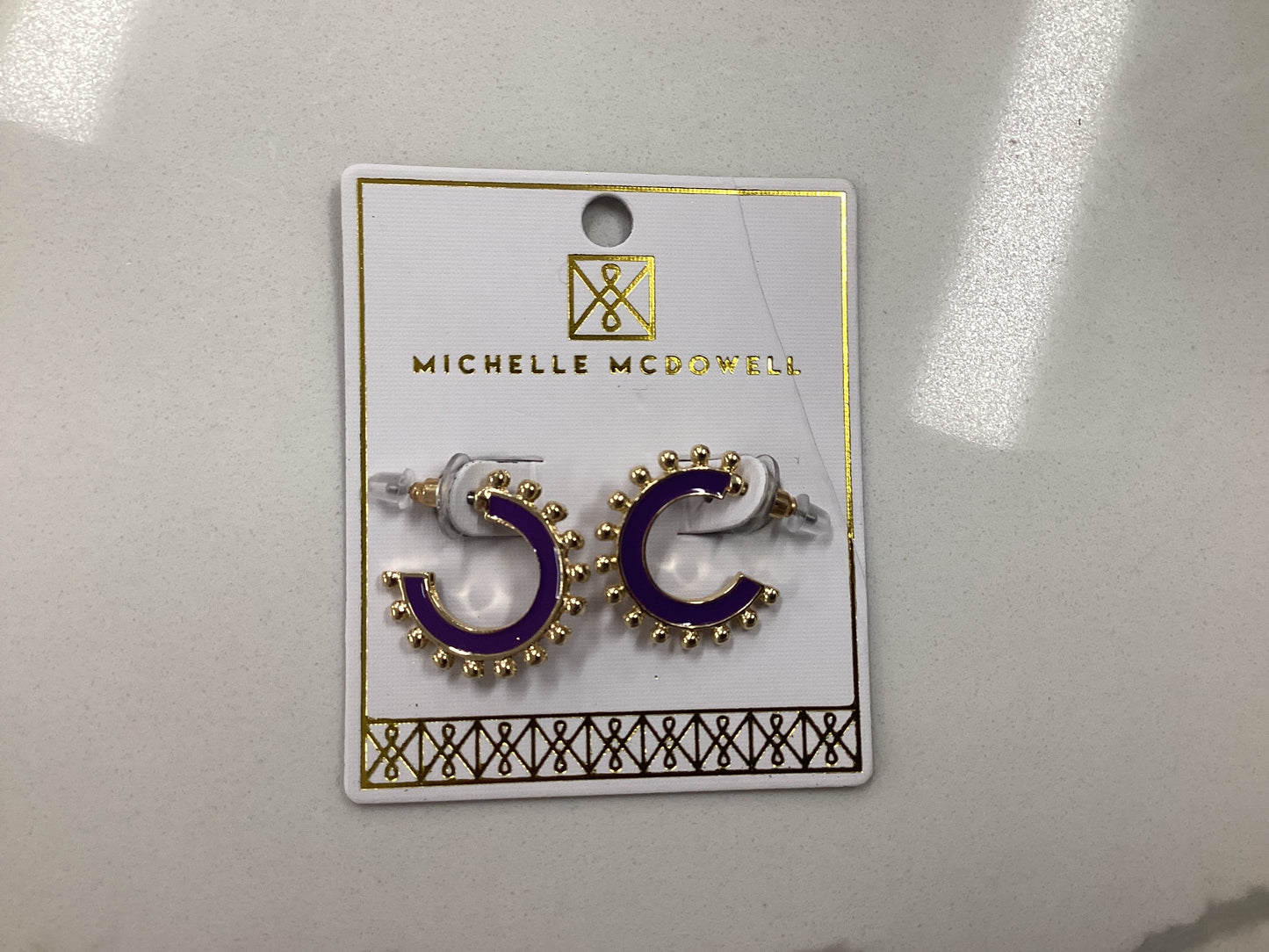 Hadley Purple and Gold Earrings