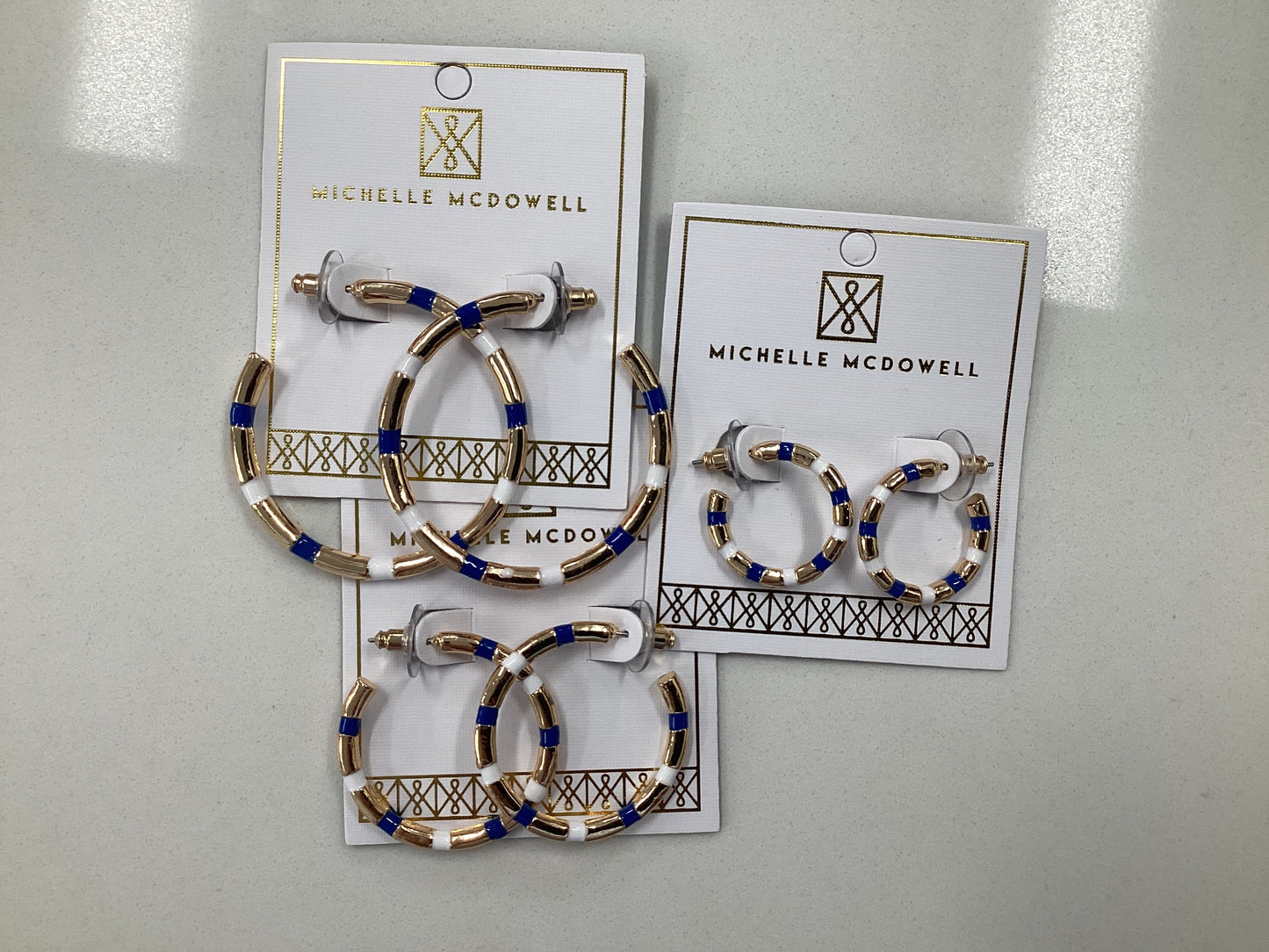 Nellie Blue and White Earrings