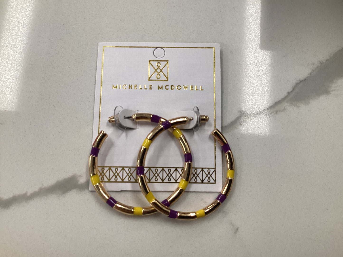 Nellie Purple and Gold Earrings