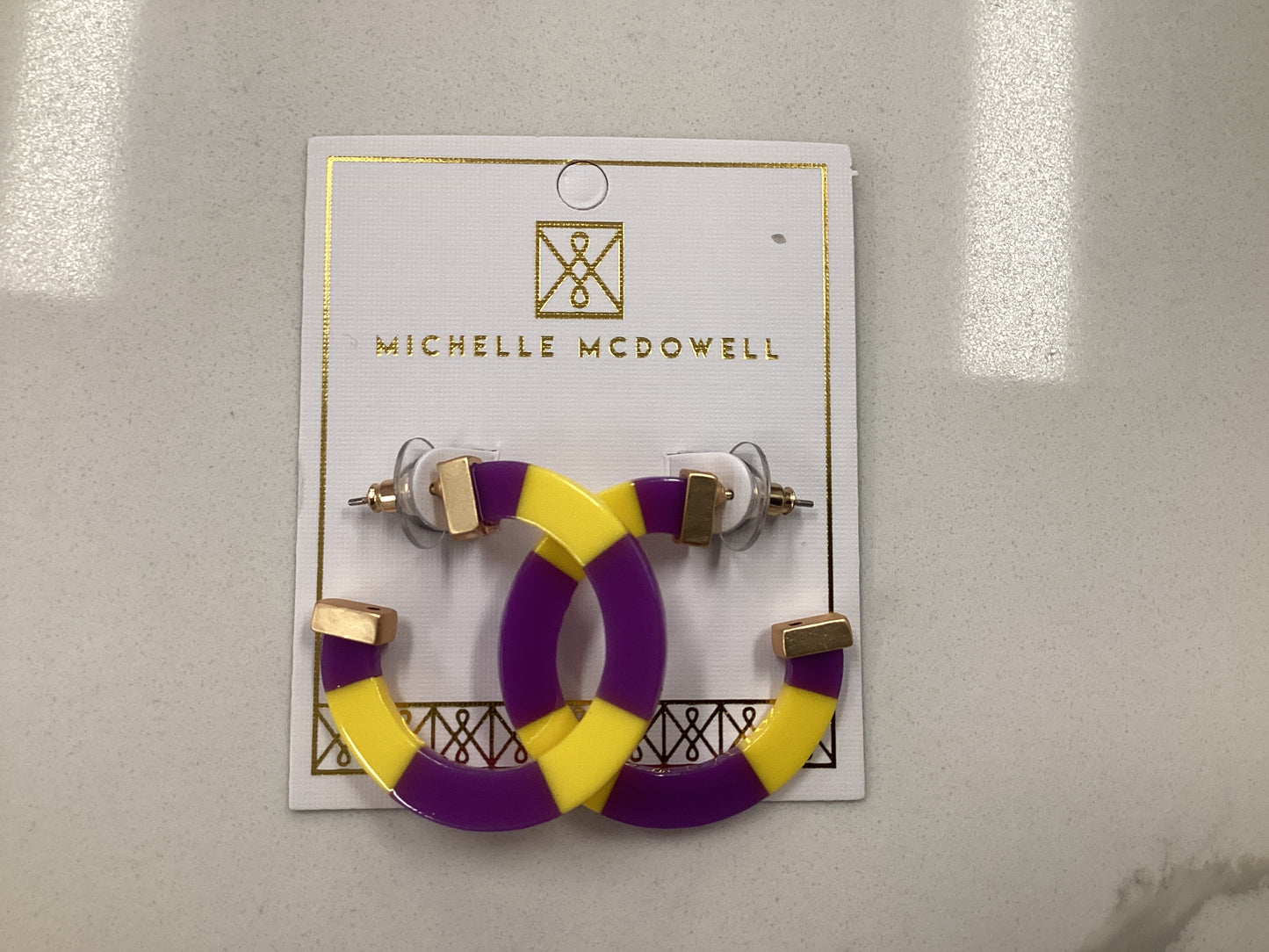 Melody Purple and Gold Earrings
