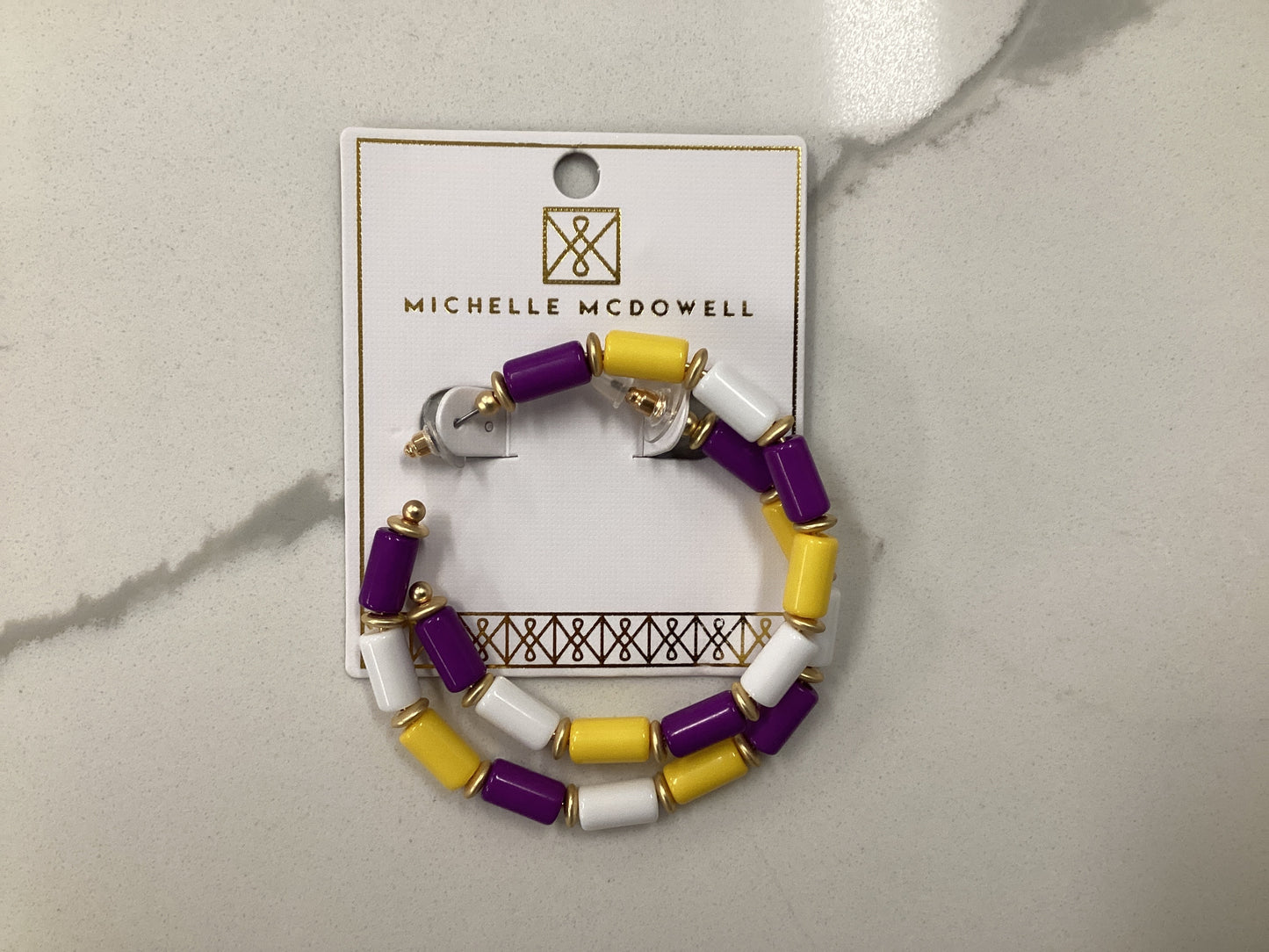 Cara Purple and Gold Earrings