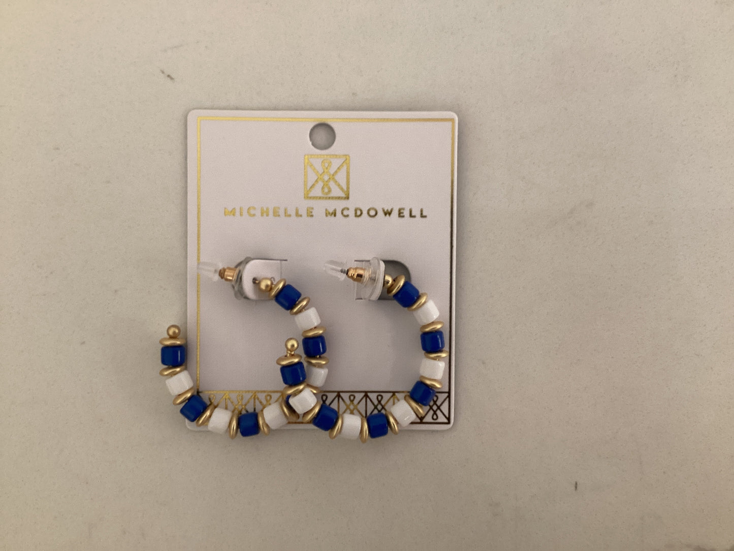 Cara Blue and White Earrings