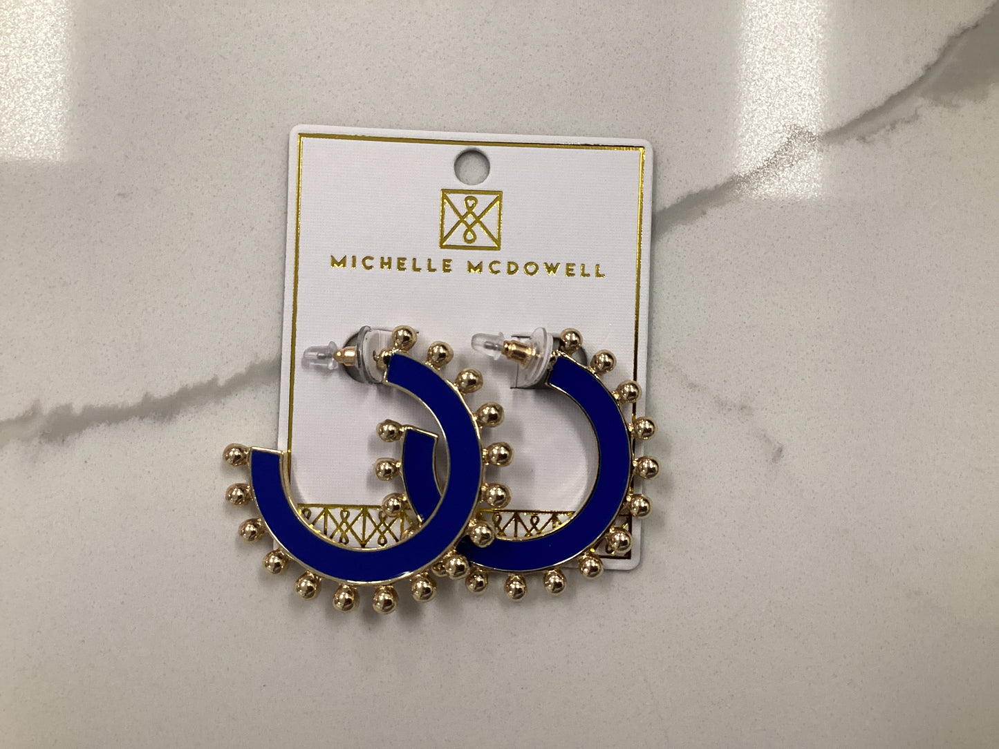 Hadley Blue and White Earrings