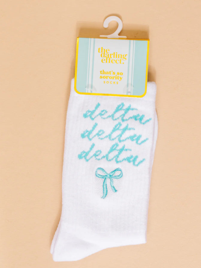 Sorority Embroidered Crew Socks