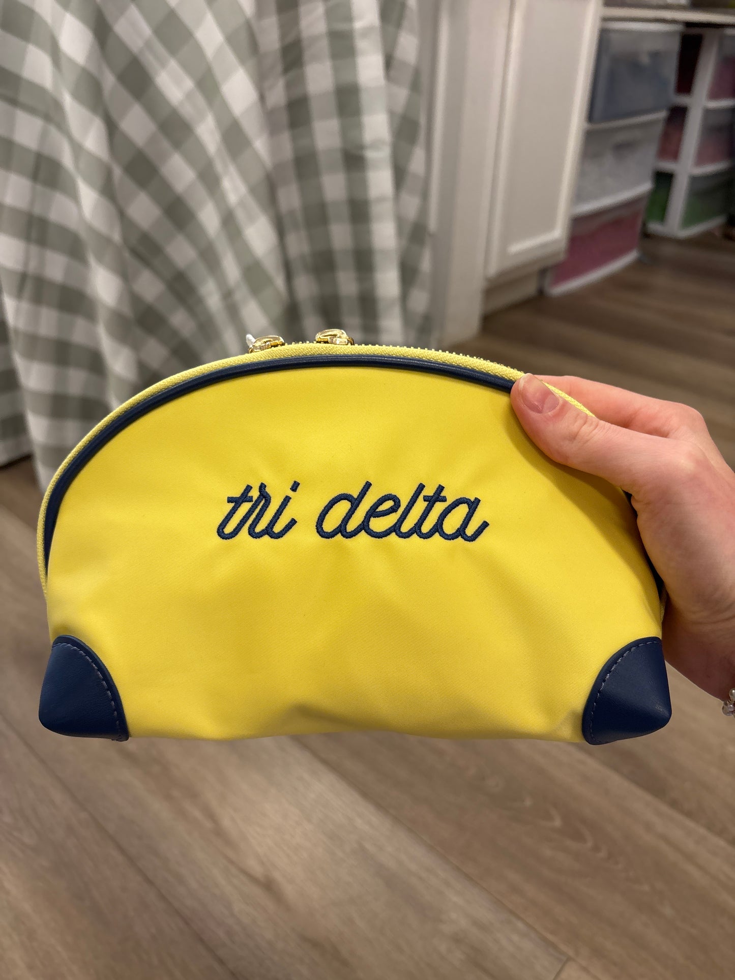 Nylon sorority cosmetic bag
