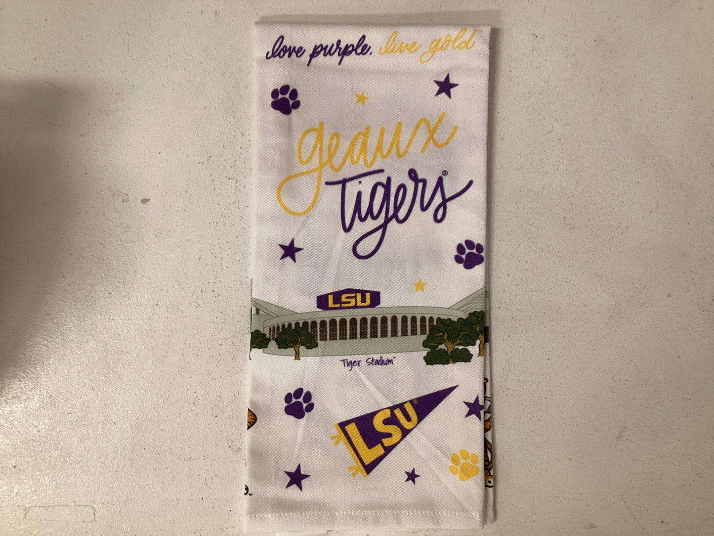 Mary Square LSU Tea Towel