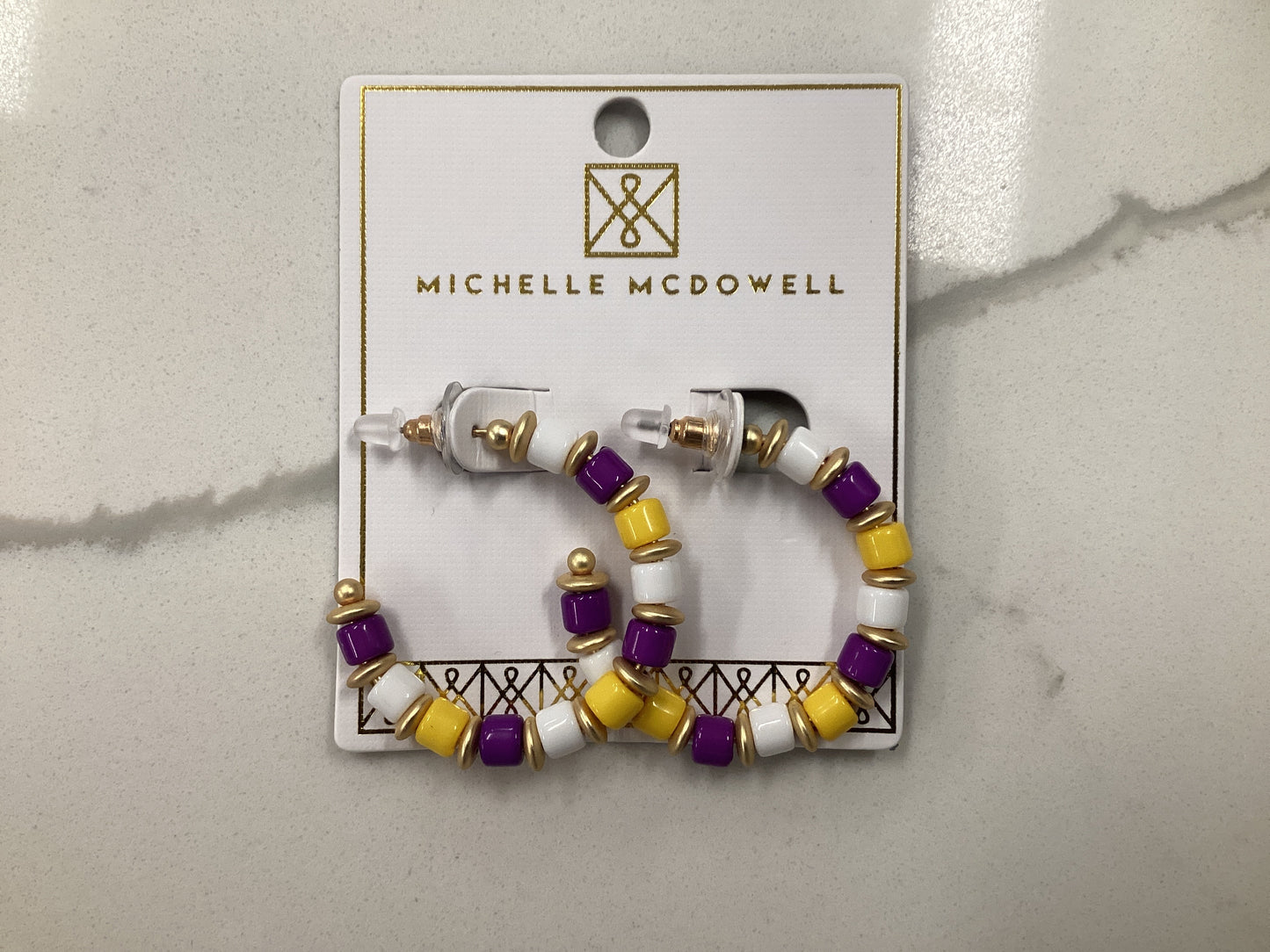 Cara Purple and Gold Earrings