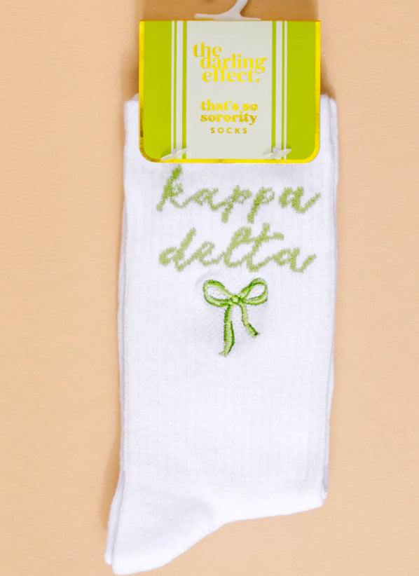 Sorority Embroidered Crew Socks
