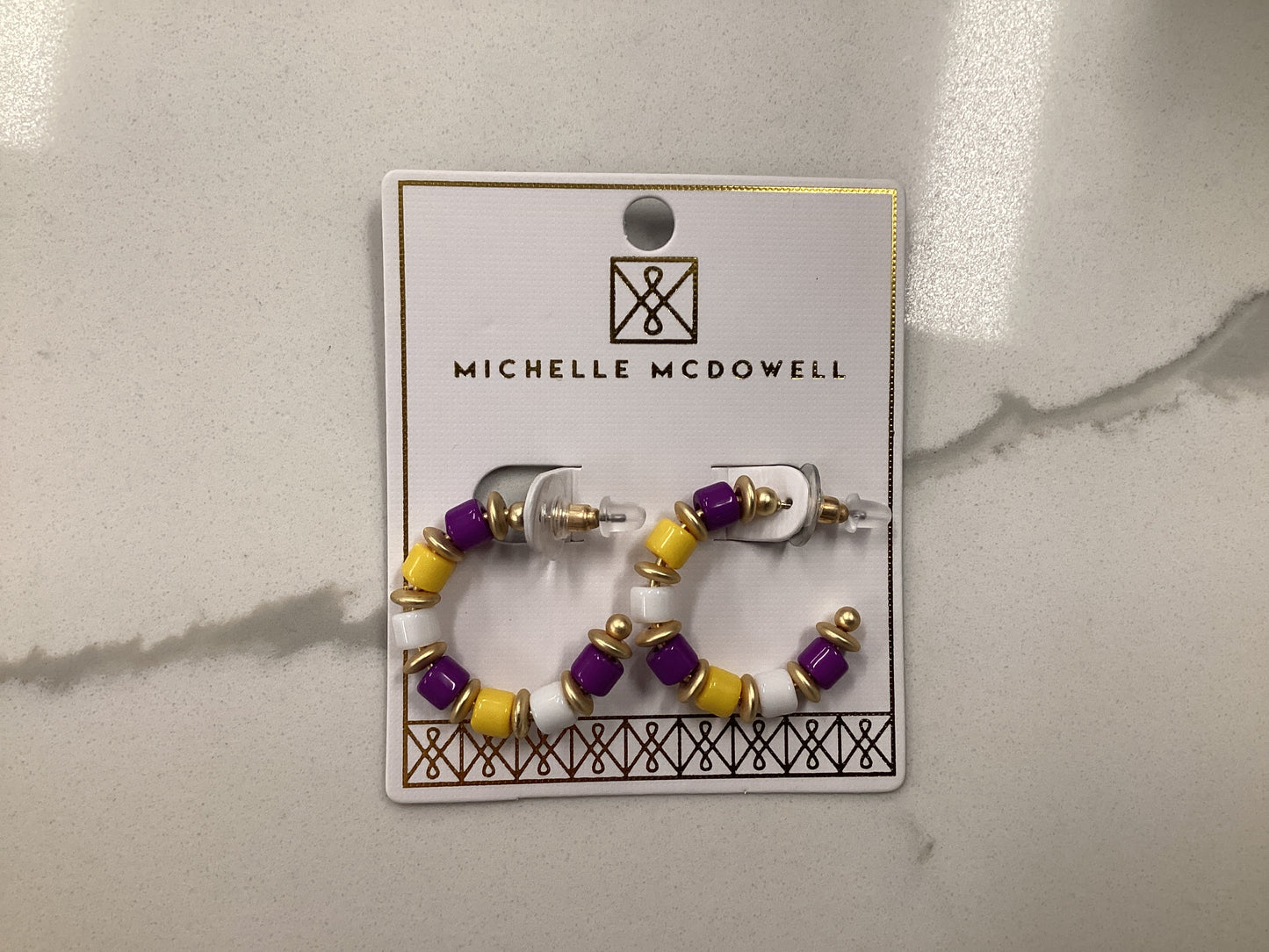 Cara Purple and Gold Earrings