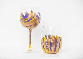Hand Painted Wine Glass