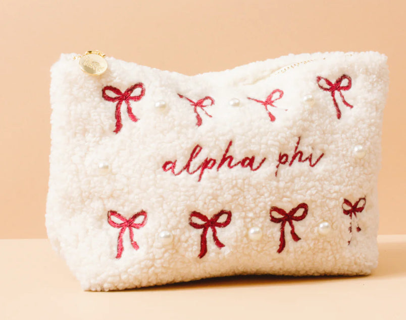 Sorority Bows and Pearls Teddy Pouch