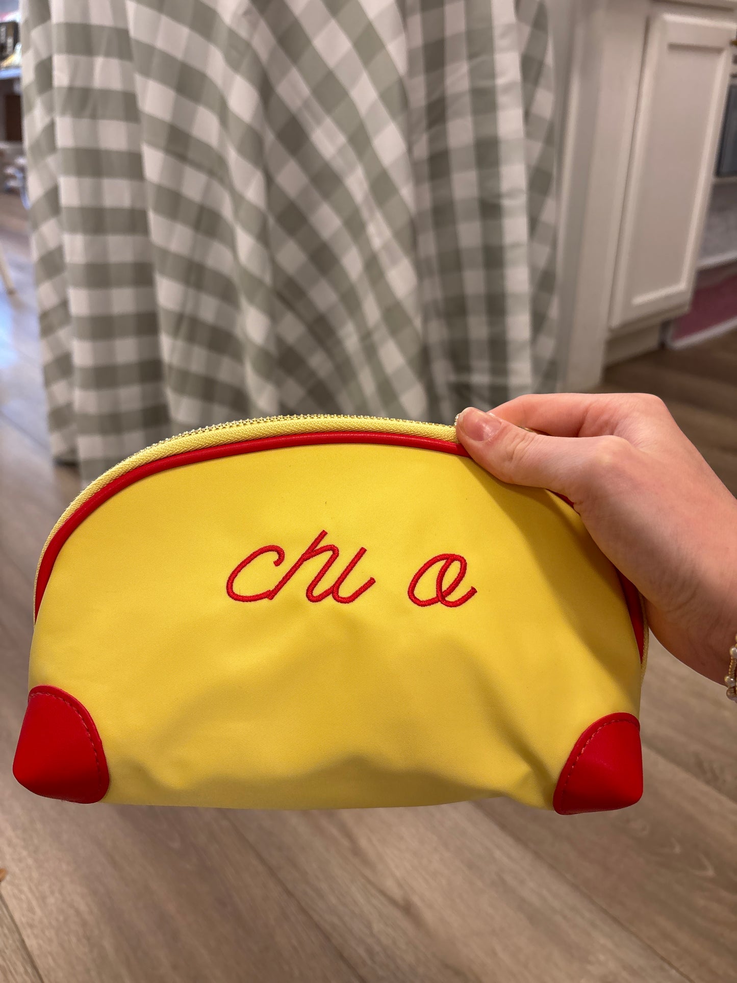 Nylon sorority cosmetic bag