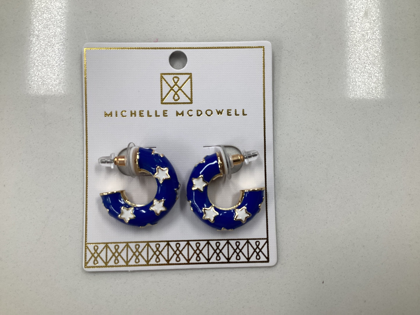 Justine Blue and White Earrings