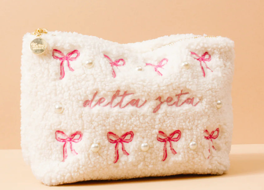 Sorority Bows and Pearls Teddy Pouch