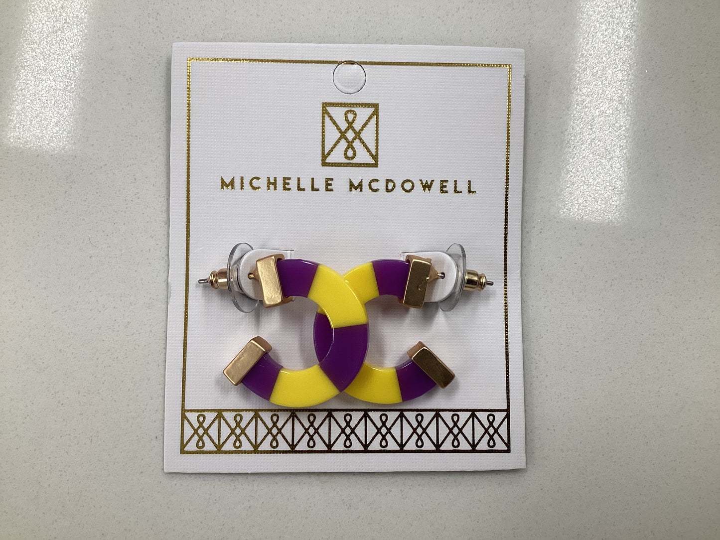 Melody Purple and Gold Earrings