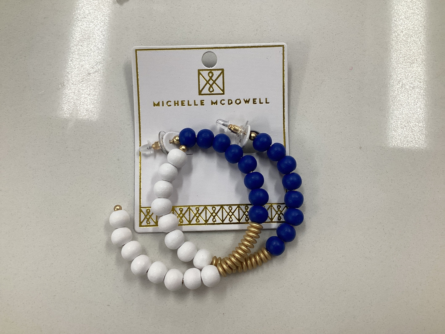 Kelly Blue and White Earrings
