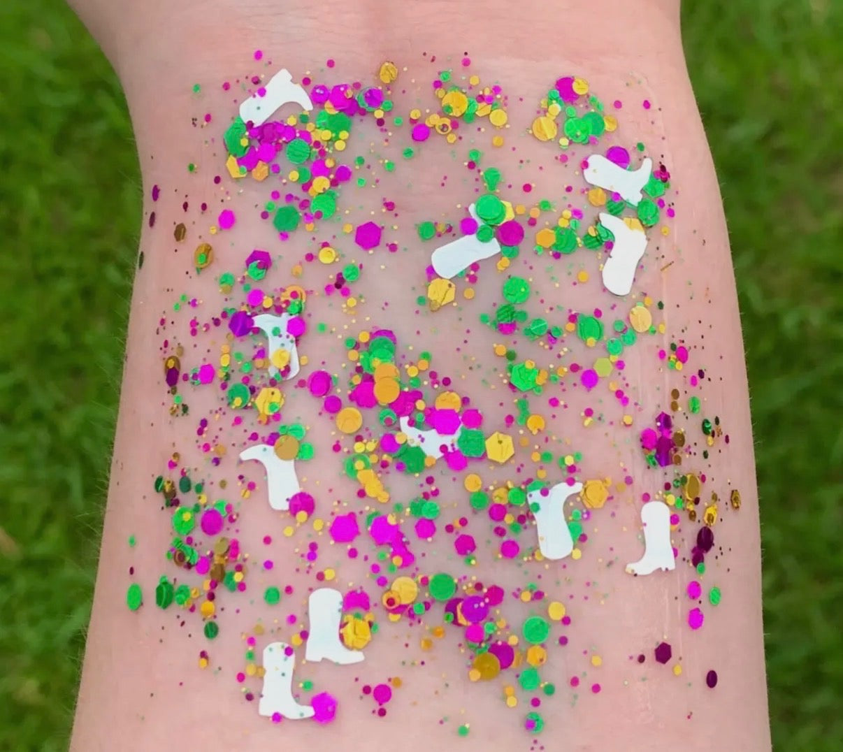Mardi Gras Boot Glitter