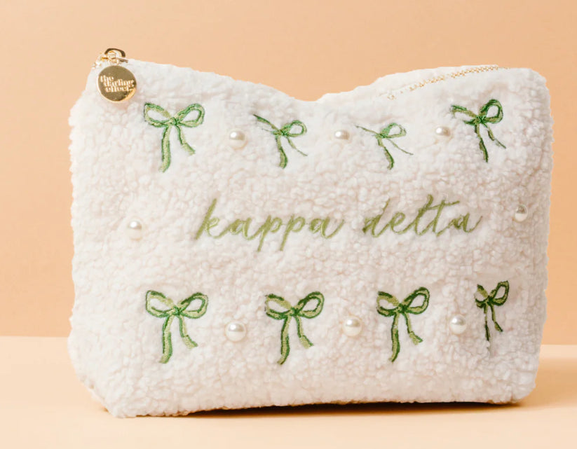 Sorority Bows and Pearls Teddy Pouch