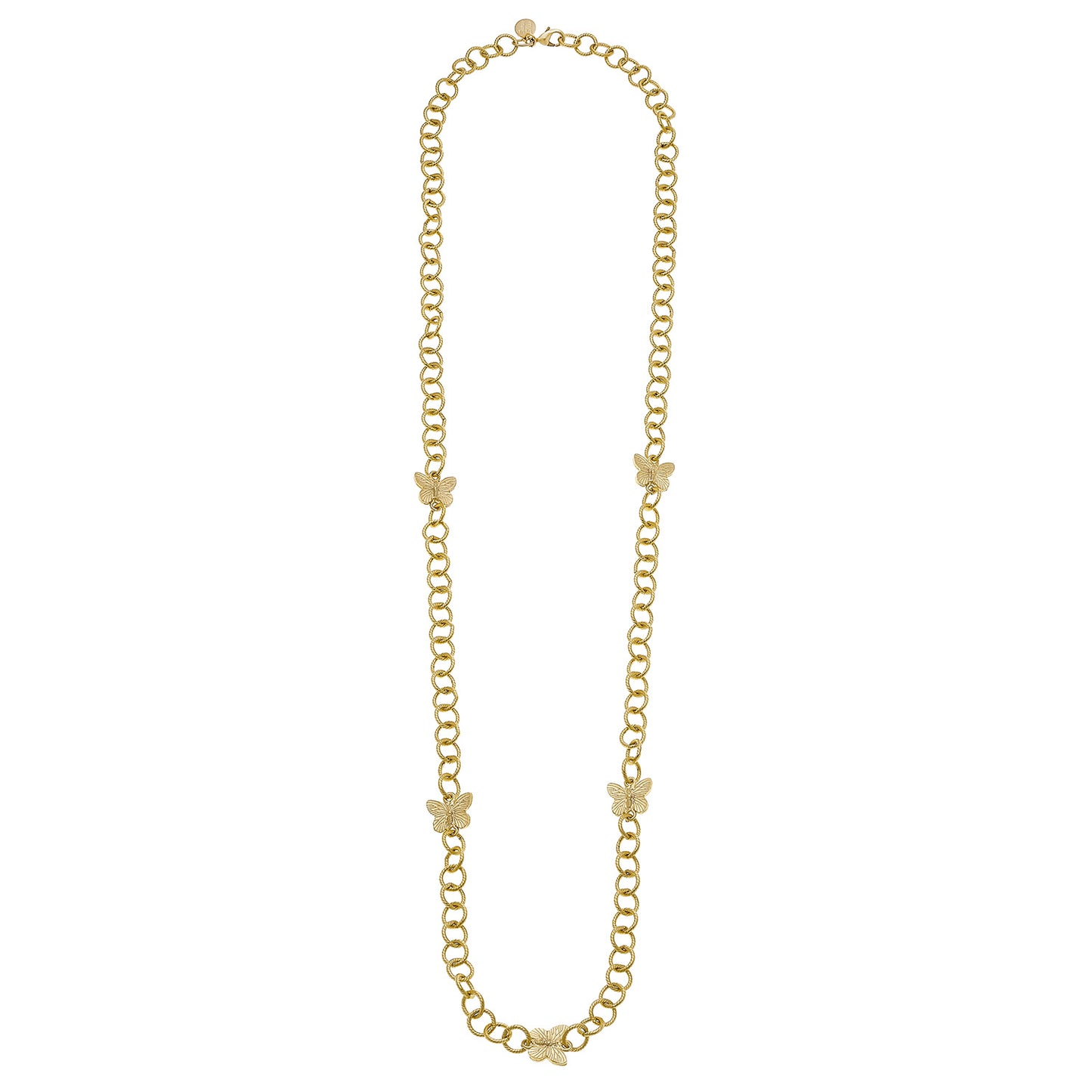 Long Linked Butterfly Chain Necklace