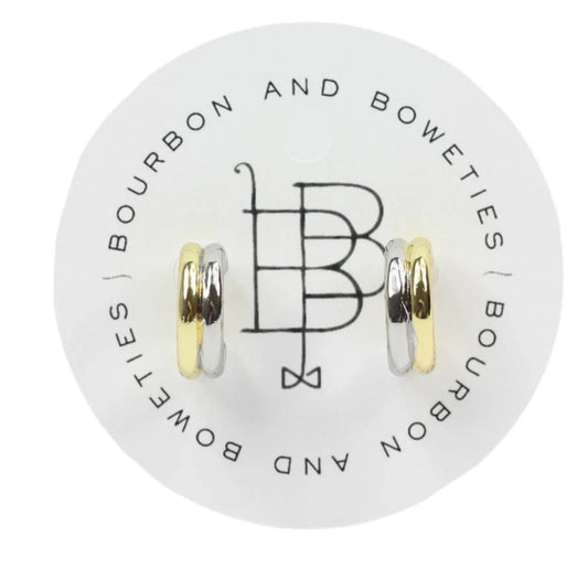 The Ava Two Tone Huggie Hoop Earring