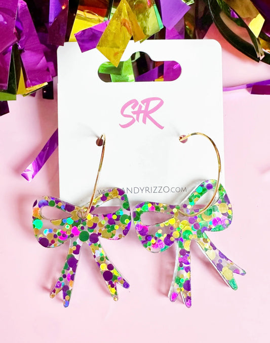 Sandy and Rizzo Mardi Gras Earrings