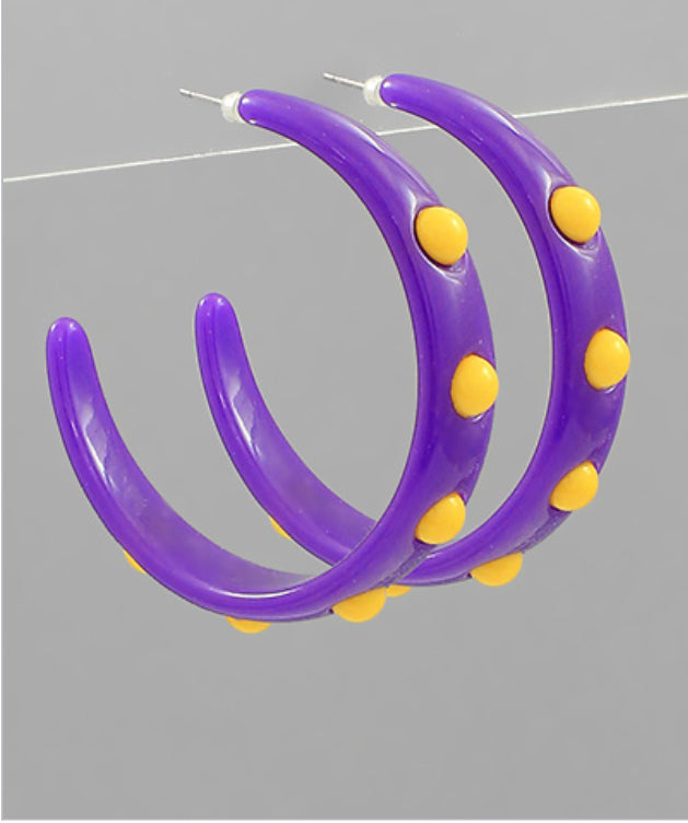 Gameday Dotted Ball Acetate Hoops Large