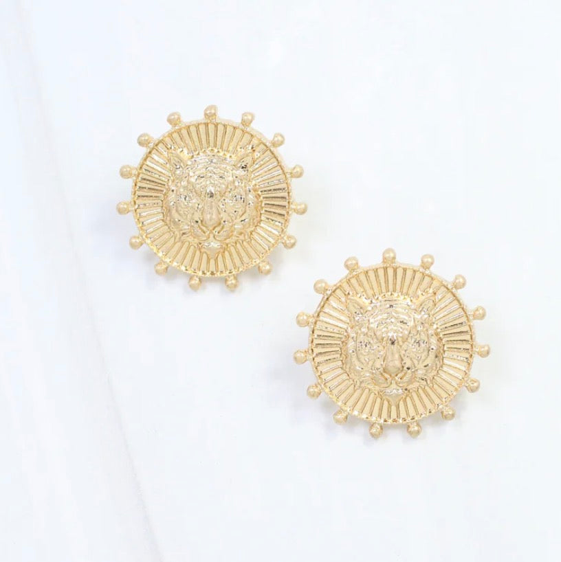 Carmen Coin Tiger Earrings