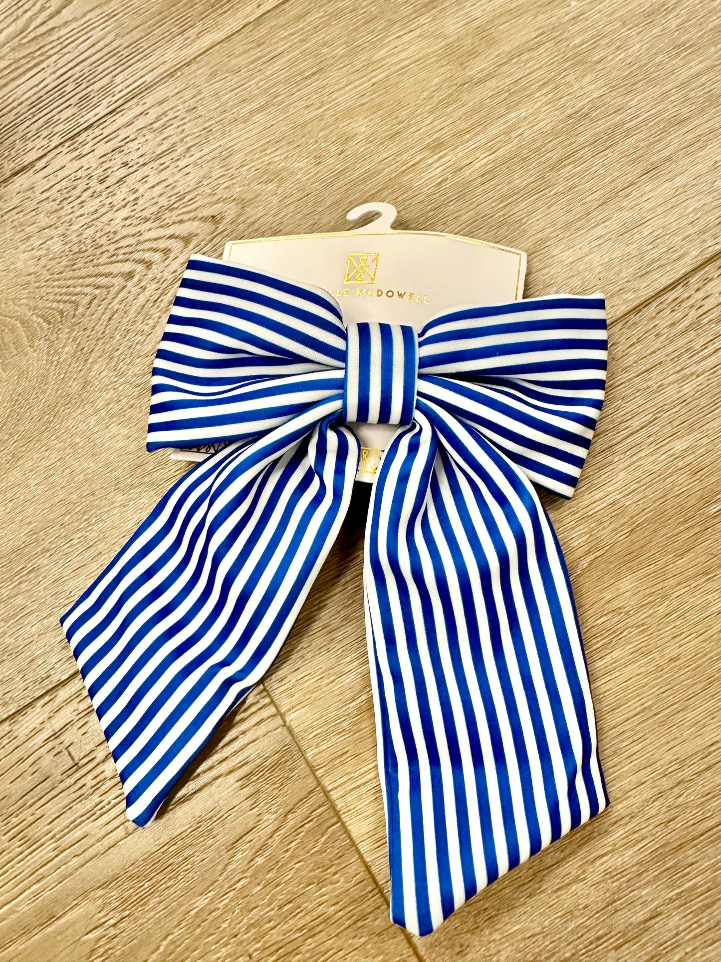 Blue and White Hair Bow